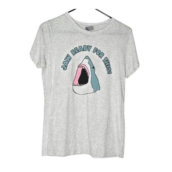 Next Level Apparel Jaw Ready For This Shark Graphic Tee Women's XL - Picture 1 of 5